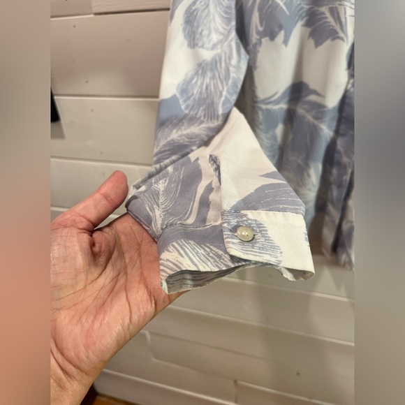 🩵 AUTOGRAPH M&S Blue Feather Print Blouse – Size EUR 46 - Picture 4 of 9